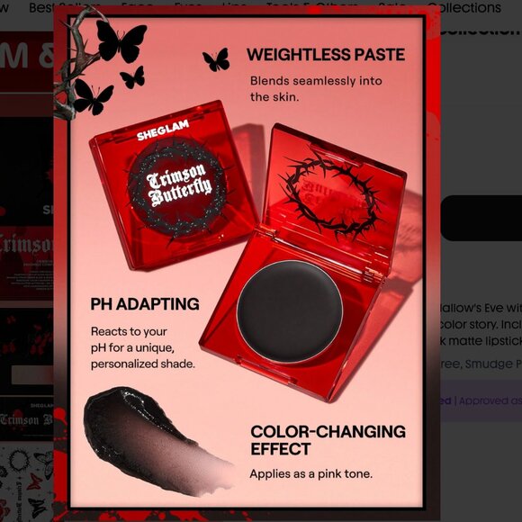 SHE GLAM CRIMSON BUTTERFLY FULL COLLECTION - Picture 6 of 6